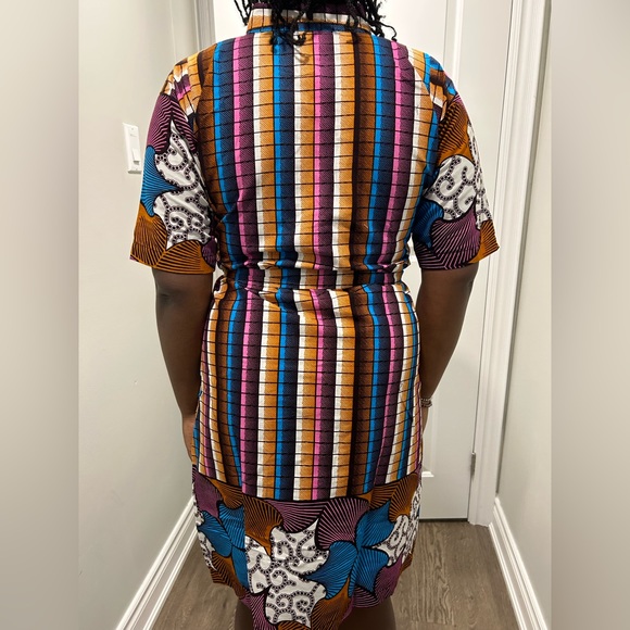 Colourful Ankara Button & Tie Dress - Picture 7 of 14